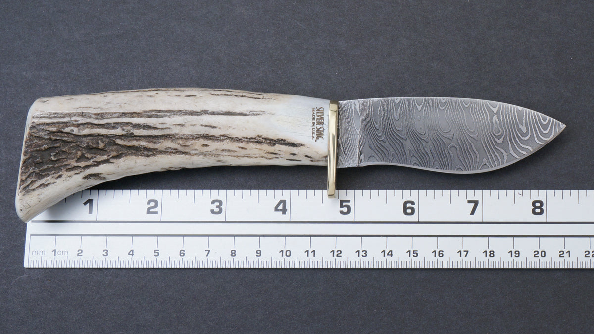 Stag Damascus Curved Tip Knife – Grove and Grotto